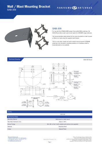 Wall / Mast Mounting Bracket SAB-309
