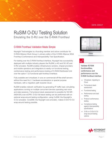RuSIM O-DU Testing Solution