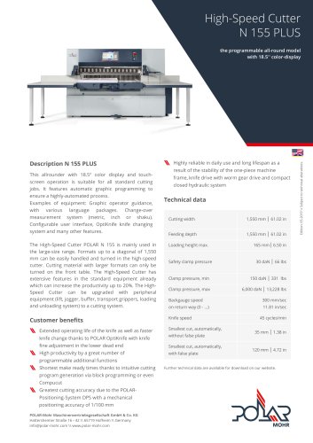 High-Speed Cutter N 155 PLUS