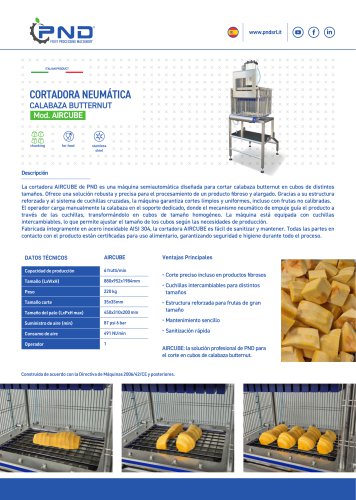 AIRCUBE &ndash; Ficha T&eacute;cnica