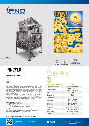 Pincyl8 - Ficha T&eacute;cnica