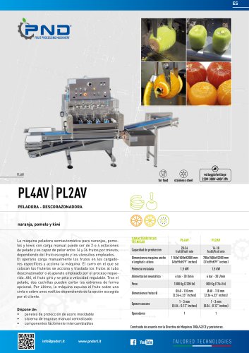 PL2AV / PL4AV - Ficha t&eacute;cnica