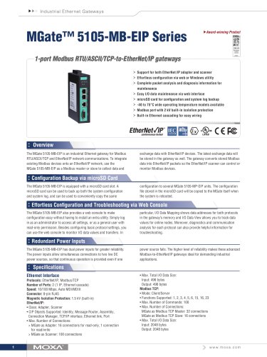 MGate 5105-MB-EIP Series