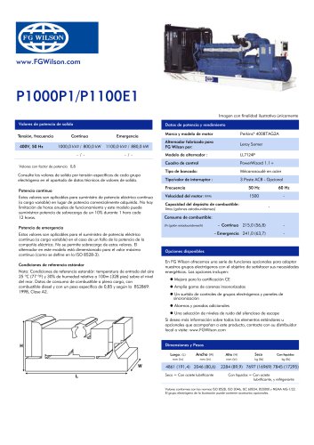 P1000P1-P1100E1 (1000-1100 kVA) Open Generator Set