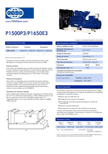 P1500P3-P1650E3 (1500-1650 kVA) Open Generator Set