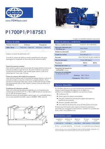 P1700P1-P1875E1 (1700-1875 kVA) Open Generator Set