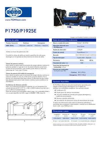 P1750-P1925E (1750-1925 kVA) Open Generator Set