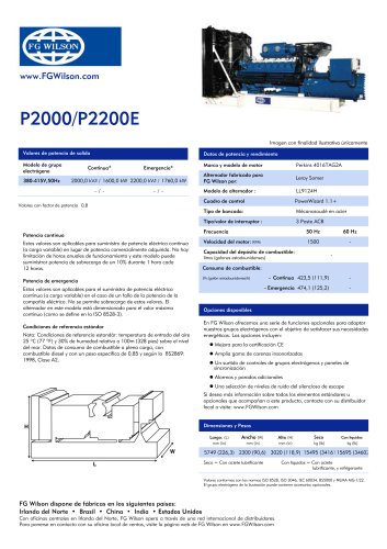 P2000- P2200E Open Generator Set