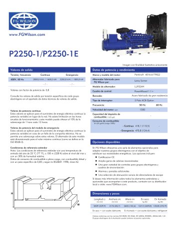 P2250-1/P2250-1E -- 2250 kVA Open Generator Set