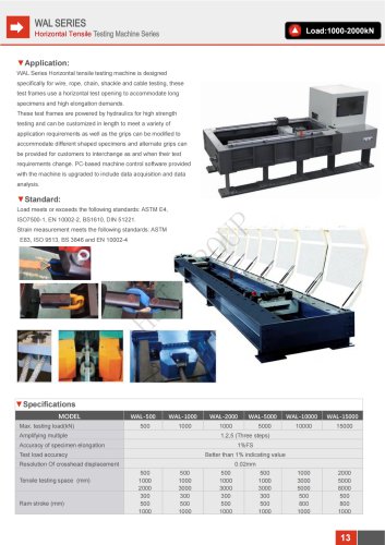 HST WAL Series Horizontal Tensile Testing Machine