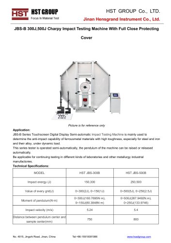 JBS-B 300J,500J Charpy Impact Testing Machine With Full CloseProtectingCover
