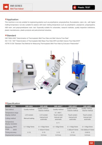 XNR Series Melt Flow Indexer