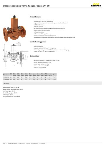 pressure reducing valve, flanged, figure 711 00