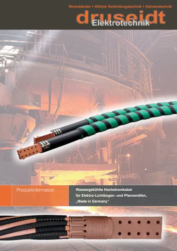 Water cooled high current cables preferably for electric arc- and ladle furnaces