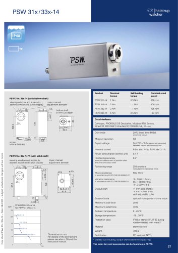 Data sheet positioning system PSW 31x/33x-14