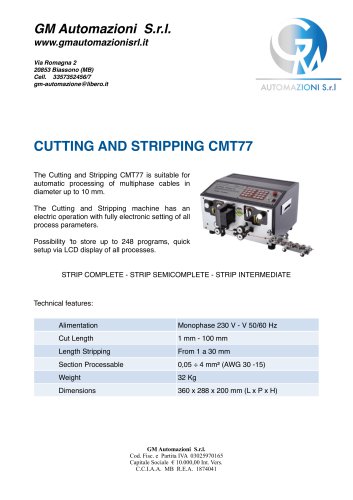 ELECTRONIC CUTTING AND STRIPPING CMT77