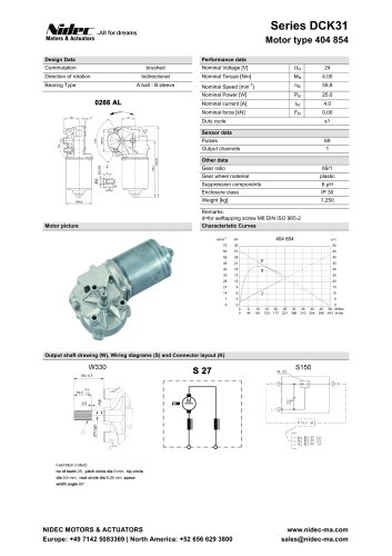 Worm gear Motor type 404 854 (DCK31)