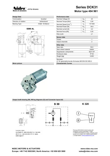 Worm gear Motor type 404 961 (DCK31)