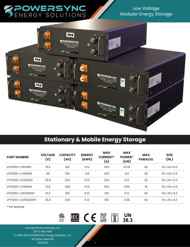 Low Voltage  Modular Energy Storage