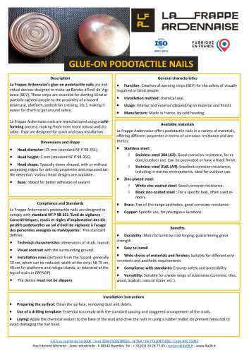 Product sheet: Glue-on podotactile nails