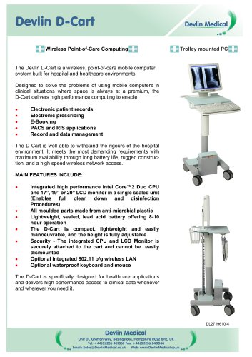 D-Cart for medical panel PCs