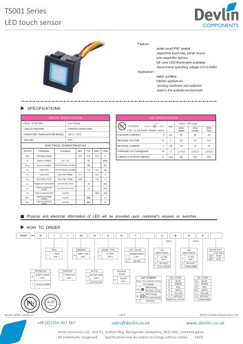 LED touch sensor TS001 Series