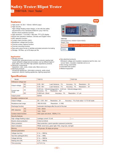 Tonghui Hipot Tester TH9110/A