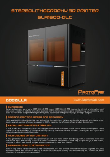 ProtoFab SLA1600 DLC