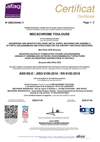 Certificat TOULOUSE