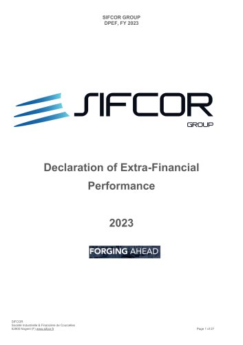 Declaration of Extra-Financial Performance