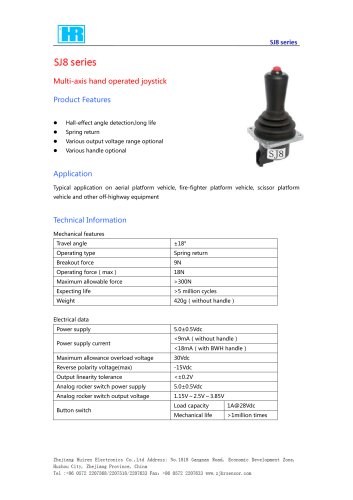 HALL EFFECT JOYSTICK / MULTI AXIS-SJ8