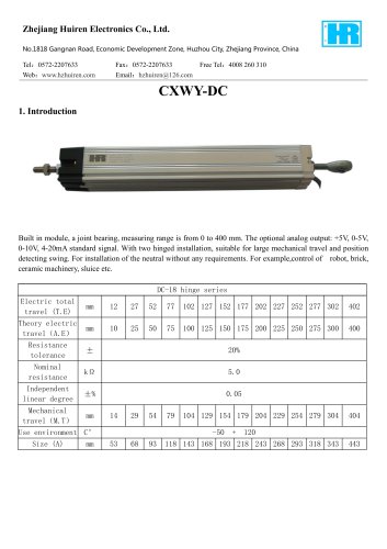 LINEAR DISPLACEMENT TRANSDUCER / POTENTIOMETER / WITH ANALOG OUTPUT-CXWY-DC