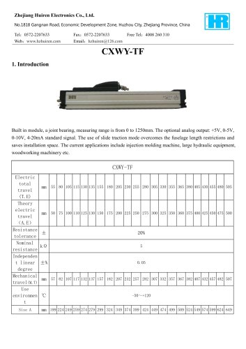 LINEAR DISPLACEMENT TRANSDUCER / RESISTANCE / WITH ANALOG OUTPUT-CXWY-TF