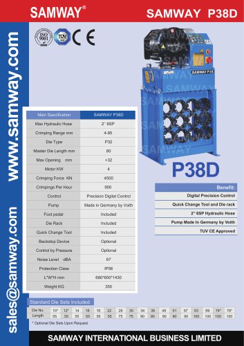 SAMWAY P38D Hydraulic Hose Crimping Machine