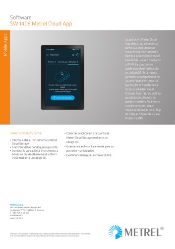 SW 1406 Metrel Cloud App