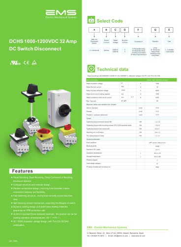 DC SWITCH DCHS 32A