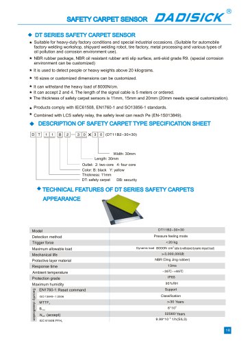 DT SERIES SAFETY CARPET SENSOR