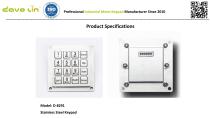 D-8291 Metal Keypad data sheet