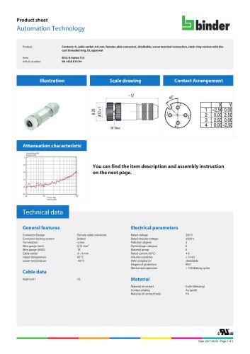 Connector Xp/f/M12/0