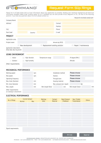 Request Form rotarX Slip Rings by B-COMMAND