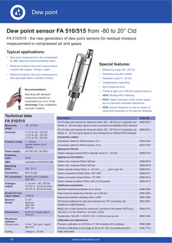 Data sheet FA 510