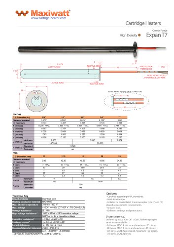 T7 - Cartridge Heater Circular Flange Expan T7