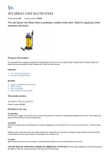 JET SPRAY UNIT 10 LTR STEEL