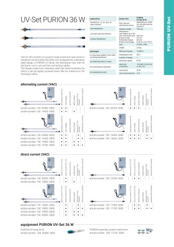 configuration options PURION UV-Set 36 W