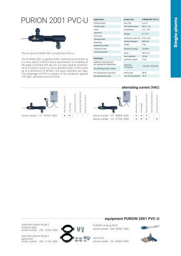 configuration options UV plant PURION 2001 PVC-U