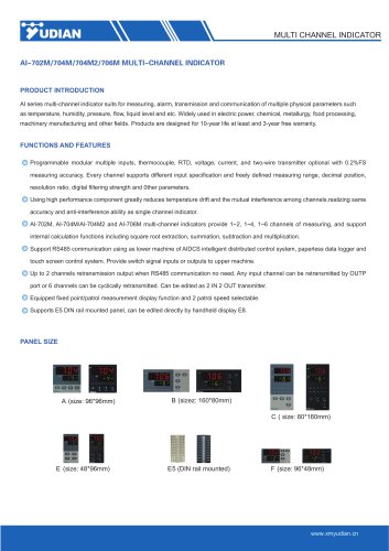 Yudian Multi Channel Indicator AI-702M/AI-704M/AI-706M