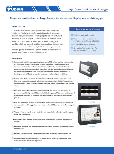 Yudian Paperless Recorder AI-3502M/AI-3504M/AI-3506M/AI-3702M/AI-3704M/AI-3706M/AI-3902M/AI-3904M/AI-3906M