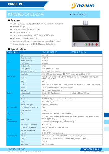 ICP69185-C Series Datasheet