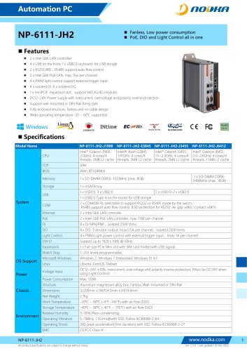 NP-6111 JH Extensions Datasheet