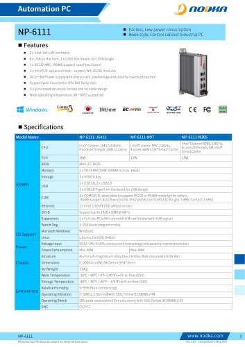 NP-6111 Series Datasheet